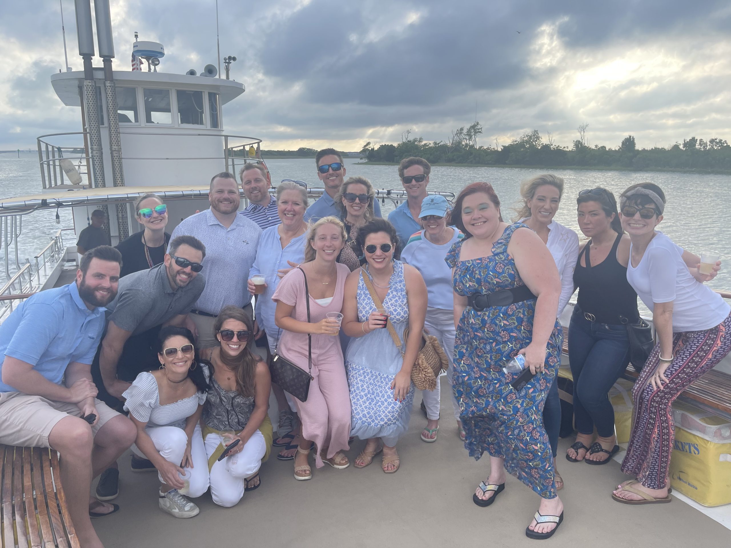 team outing on IOP boat
